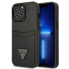 Guess Saffiano Double Card Triangle - Etui iPhone 13 Pro Max (czarny)