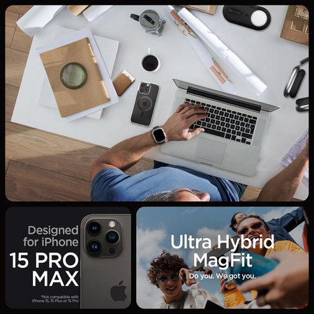 Spigen Ultra Hybrid MagSafe - Schutzhülle für iPhone 15 Pro Max (Carbon Fiber)