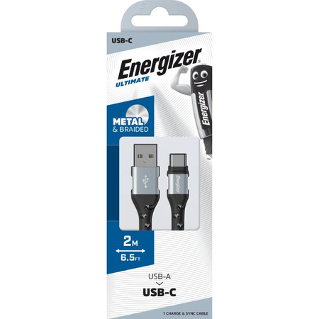 Energizer Ultimate - USB-A auf USB-C Verbindungskabel 2m (Silber)