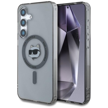 Karl Lagerfeld Knopf Choupette Kopf gedruckt Logo MagSafe - Samsung Galaxy S25 Fall (schwarz)