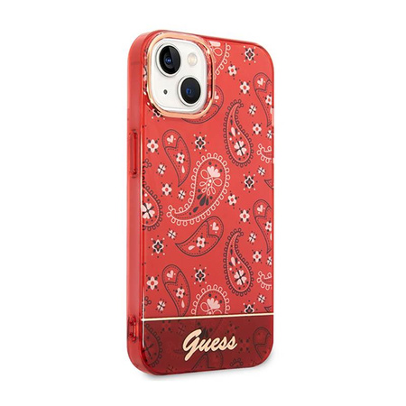 Guess Bandana Paisley - pouzdro pro iPhone 14 Plus (červená)