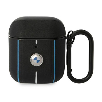 BMW Leather Color Lines - pouzdro pro AirPods 1/2 generace (černé)