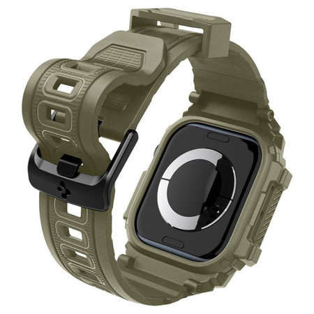 Spigen Rugged Armor Pro - Bracelet avec étui pour Apple Watch 10 46 mm (Vintage Khaki)