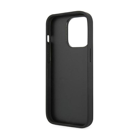 Ferrari Leather Stamp Sides - iPhone 14 Pro Tasche (Schwarz)