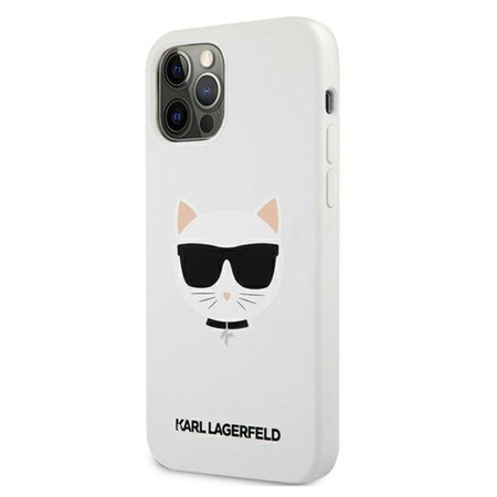 Karl Lagerfeld Choupette Head Silicone - pouzdro pro iPhone 12 / iPhone 12 Pro (bílé)