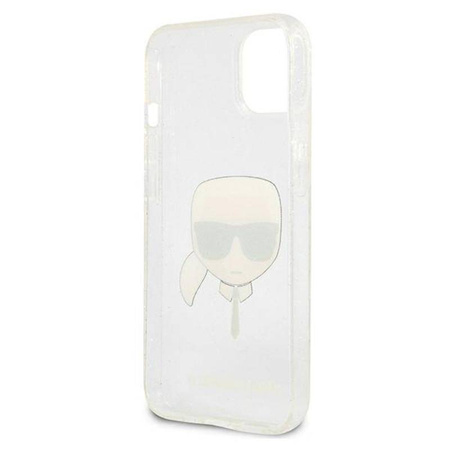 Karl Lagerfeld Karl's Head Glitter - Case for iPhone 13 mini (Silver)