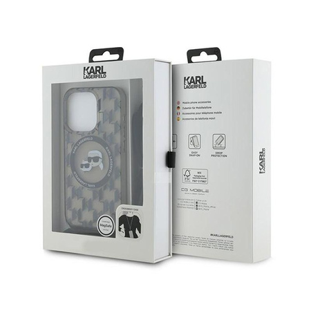 Karl Lagerfeld IML Crossbody Monogram Karl & Choupette Head MagSafe - Pouzdro pro iPhone 15 Pro Max (černý)