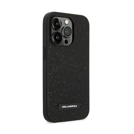 Karl Lagerfeld Glitter Plaque Logo - iPhone 14 Pro Max Case (black)
