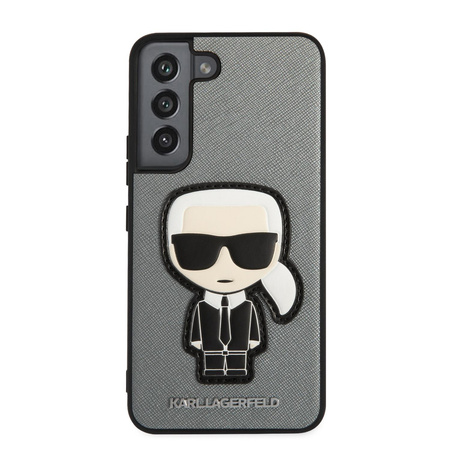 Karl Lagerfeld Saffiano Ikonik Patch - Samsung Galaxy S22 Tasche (silber)