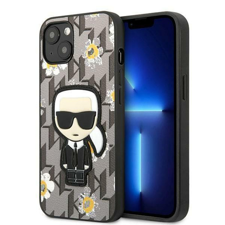 Karl Lagerfeld Iconic Karl Flower - Case for iPhone 13 Mini (Grey)