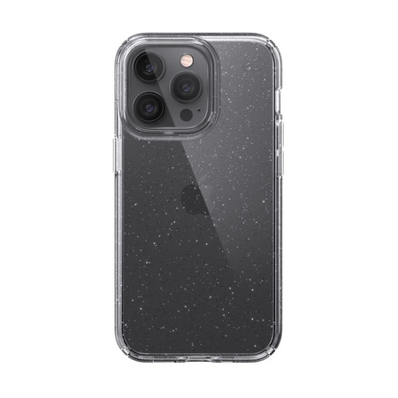 Speck Presidio Perfect-Clear mit Glitter - iPhone 13 Pro Hülle mit MICROBAN-Beschichtung (Klar/Platin Glitter)