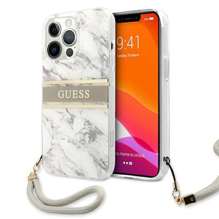 Guess Marble Strap - Case for iPhone 13 Pro Max (grey)