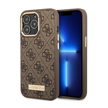 Guess 4G Logo Plate MagSafe - iPhone 14 Pro Case (brown)
