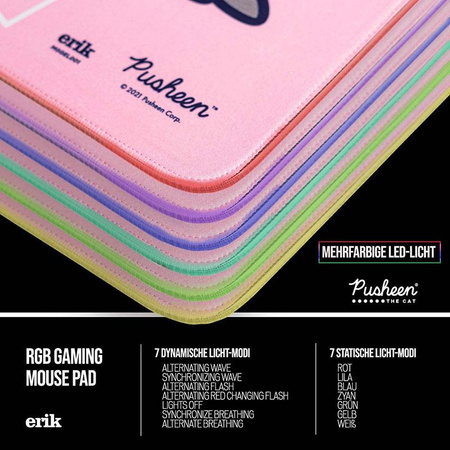 Pusheen - Mata gamingowa / na biurko LED XXL