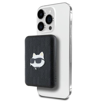 Karl Lagerfeld Choupette Head Pin MagSafe - Indukční powerbanka 5000 mAh 15W (černá)