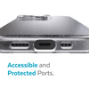Speck Presidio Perfect-Clear avec paillettes - Coque pour iPhone 13 Pro avec revêtement MICROBAN (transparent/paillettes platine)