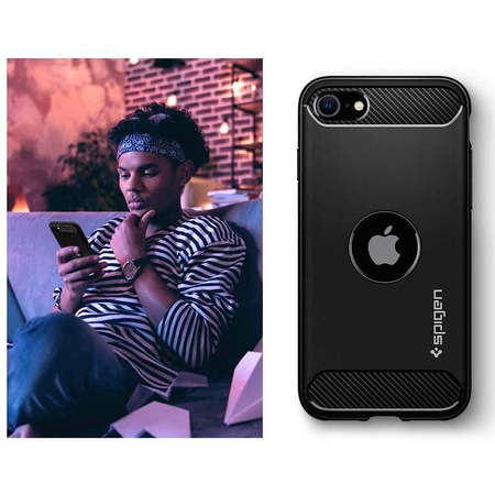 Spigen Rugged Armor - Case iPhone SE 2022 / SE 2020 / 8 / 7 (Black)