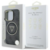 Guess IML Metal Glitter 4G Circle Triangle MagSafe - pouzdro pro iPhone 16 Pro (černé)