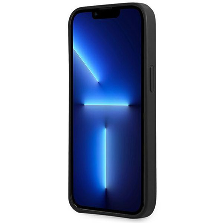 Guess Saffiano 4G kis fém logó - iPhone 13 mini tok (fekete)