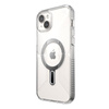 Speck Presidio Perfect-Clear Grip ClickLock & MagSafe - Tasche iPhone 15 Plus / iPhone 14 Plus (Klar / Chrom-Finish / Serene Silber)