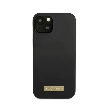 Guess Silikon-Logo-Platte MagSafe - iPhone 13 Tasche (schwarz)