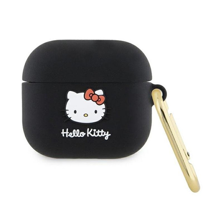 Hello Kitty Silicone 3D Kitty Head - pouzdro pro AirPods 3 (černé)