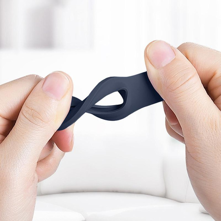 Crong Silicone Case with Key Ring - Ochranné pouzdro na kroužek na klíče pro Apple AirTag (námořnicky modré)