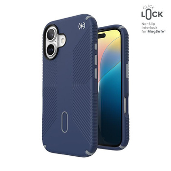 Speck Presidio2 Grip ClickLock & MagSafe - iPhone 16 tok (tengerparti kék / porszürke / fehér)