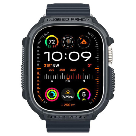 Spigen Rugged Armor - Pouzdro pro Apple Watch Ultra 1/2 49 mm (Tmavě šedé)