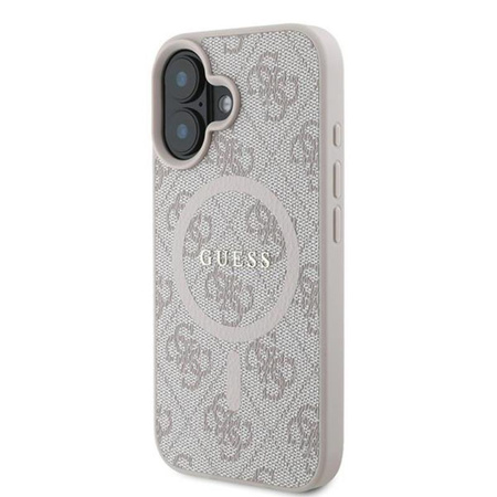 Guess 4G Ring Classic Logo MagSafe - Coque pour iPhone 16 Plus (rose)