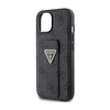 Guess Grip Stand 4G Triangle Strass Logo - iPhone 15 Tasche (schwarz)