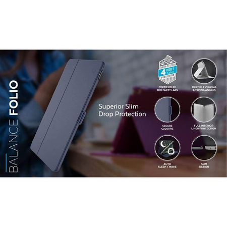 Speck Balance Folio - iPad Air / Pro 10.5" Case w/Magnet & Stand up (Black/Slate Grey)