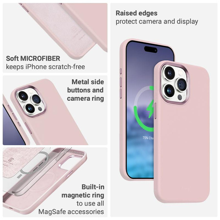 Crong Color Cover LUX Magnetic - pouzdro MagSafe pro iPhone 15 Pro Max (růžové)