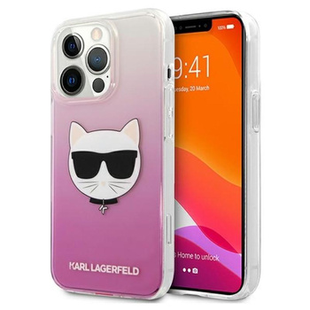 Karl Lagerfeld Choupette Head - pouzdro pro iPhone 13 Pro Max (růžové)