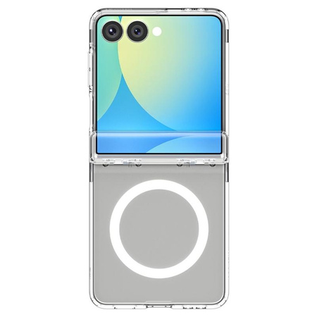 Spigen Ultra Hybrid Pro MagSafe - tok a Samsung Galaxy Z Flip 7 készülékhez (átlátszó/fehér)