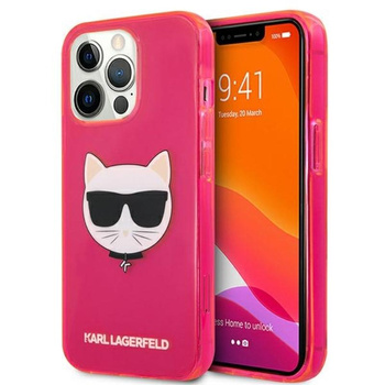 Karl Lagerfeld Choupette Head - Etui iPhone 13 Pro (fluo różowy)