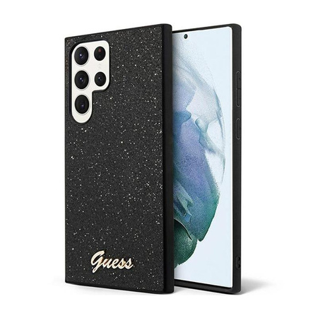 Guess Glitter Flakes Metal Logo Case - Samsung Galaxy S24 Ultra (noir)