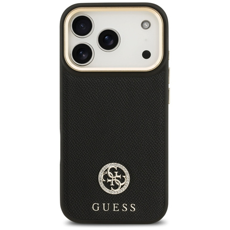 Guess Grained Strass Logo MagSafe - Pouzdro iPhone 17 Pro (černý)