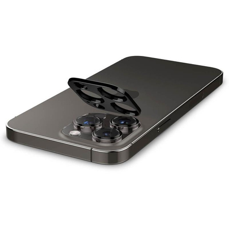 Spigen Optik.TR Camera Lens Protector 2-Pack - ochranné sklo objektivu pro iPhone 16 Pro / 16 Pro Max / 15 Pro / 15 Pro Max / 14 Pro / 14 Pro Max (černé)