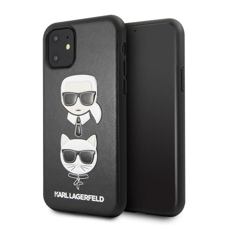 Karl Lagerfeld Embossed Case Karl & Choupette - iPhone 11 Hülle (Schwarz)