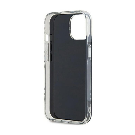 DKNY IML Checkered Mono Pattern - Coque pour iPhone 15 Plus / 14 Plus (noir)