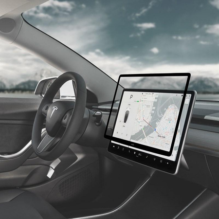 Moshi iVisor AG - Matowa folia ochronna na ekran konsoli centralnej Tesla Model 3/Y (Black/Clear Matte)
