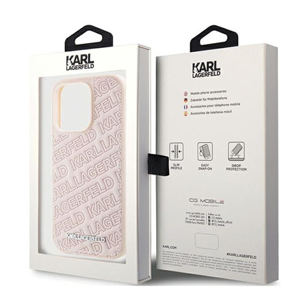 Karl Lagerfeld Quilted K Pattern - iPhone 15 Pro Tasche (Rosa)