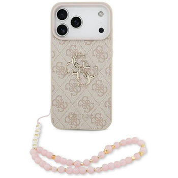 ETUI DO IPHONE 17 PRO MAX GUESS RÓŻOWE ORYGINALNE ZE SMYCZĄ ELEGANCKIE CASE