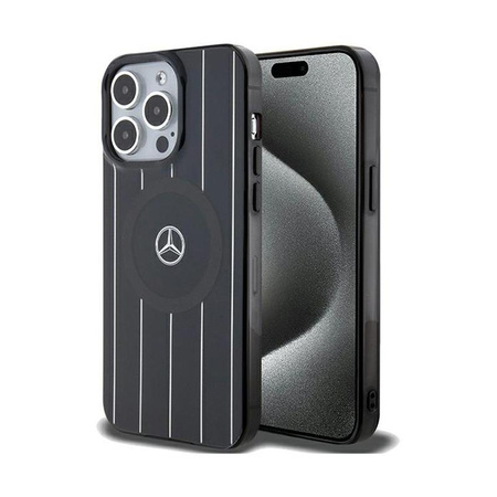 Mercedes Double Layer Crossed Lines MagSafe - iPhone 15 Pro Max Tasche (schwarz)