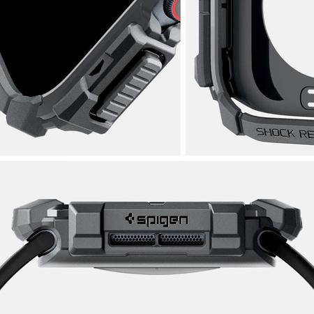 Spigen Rugged Armor - Pouzdro pro Apple Watch 10 46 mm (Tmavě šedé)
