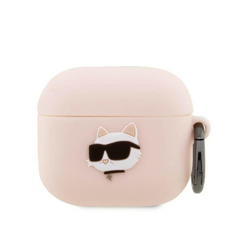 Karl Lagerfeld szilikon NFT Choupette Head 3D - AirPods 3 tok (rózsaszín)