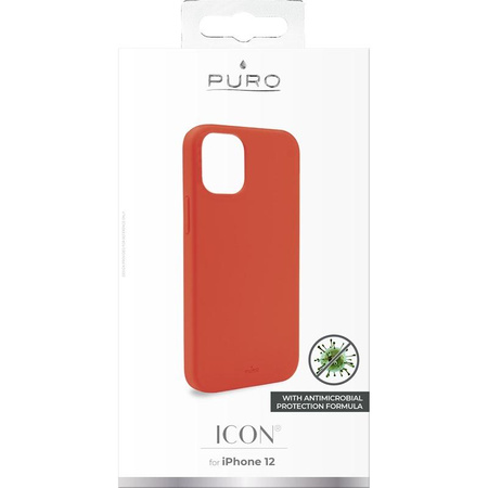 PURO ICON Cover - iPhone 12 Mini Hülle mit antimikrobiellem Schutz (rot)