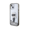 Karl Lagerfeld Liquid Glitter Iconic - Coque pour iPhone 15 (transparente)