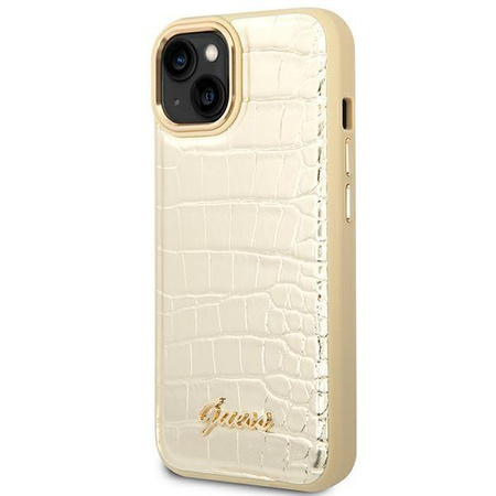 Guess Croco Collection - Hülle für iPhone 14 Plus (Gold)